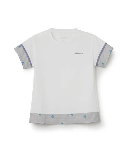 Admiral アドミラル テニスウェア レディース ブロッキングフラワーチェックTEE ATLA656