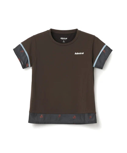 Admiral アドミラル テニスウェア レディース ブロッキングフラワーチェックTEE ATLA656