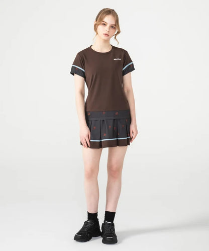 Admiral アドミラル テニスウェア レディース ブロッキングフラワーチェックTEE ATLA656