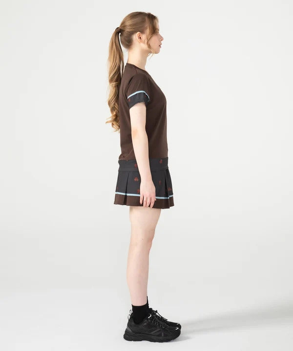 Admiral アドミラル テニスウェア レディース ブロッキングフラワーチェックTEE ATLA656