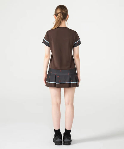 Admiral アドミラル テニスウェア レディース ブロッキングフラワーチェックTEE ATLA656